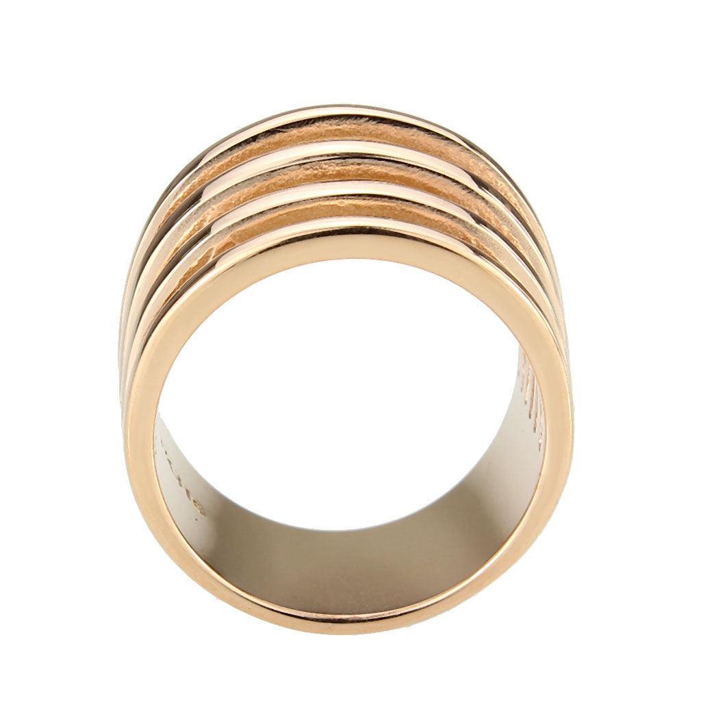 Alamode IP Rose Gold(Ion Plating) Stainless Steel Ring with NoStone in No Stone - Flyclothing LLC