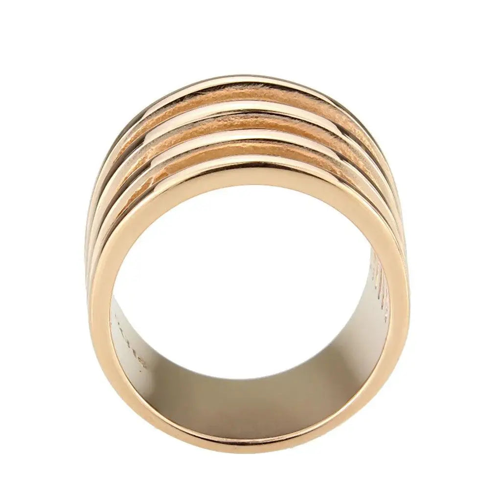 Alamode IP Rose Gold(Ion Plating) Stainless Steel Ring with NoStone in No Stone - Alamode - Flyclothing LLC