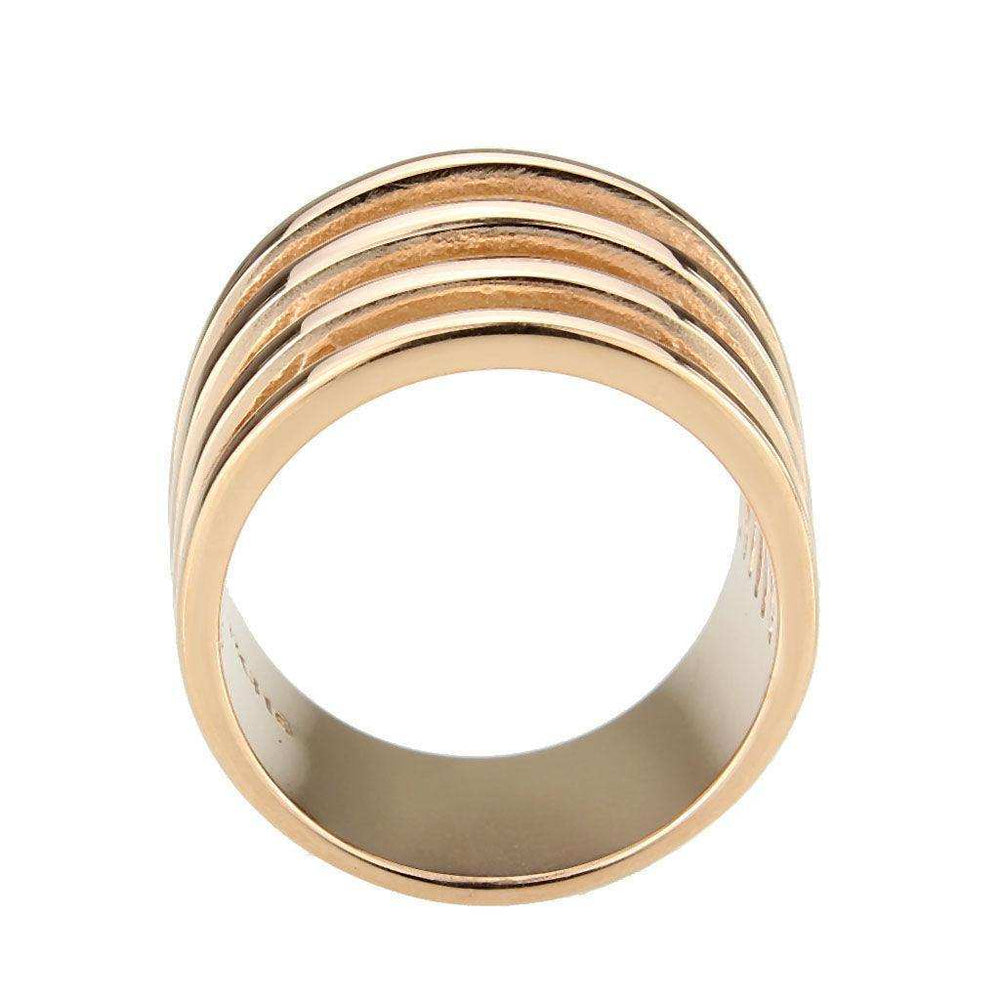 Alamode IP Rose Gold(Ion Plating) Stainless Steel Ring with NoStone in No Stone - Alamode - Flyclothing LLC