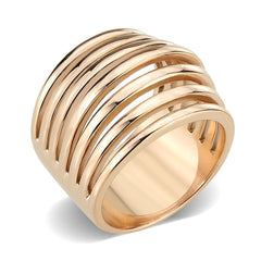 Alamode IP Rose Gold(Ion Plating) Stainless Steel Ring with NoStone in No Stone - Flyclothing LLC