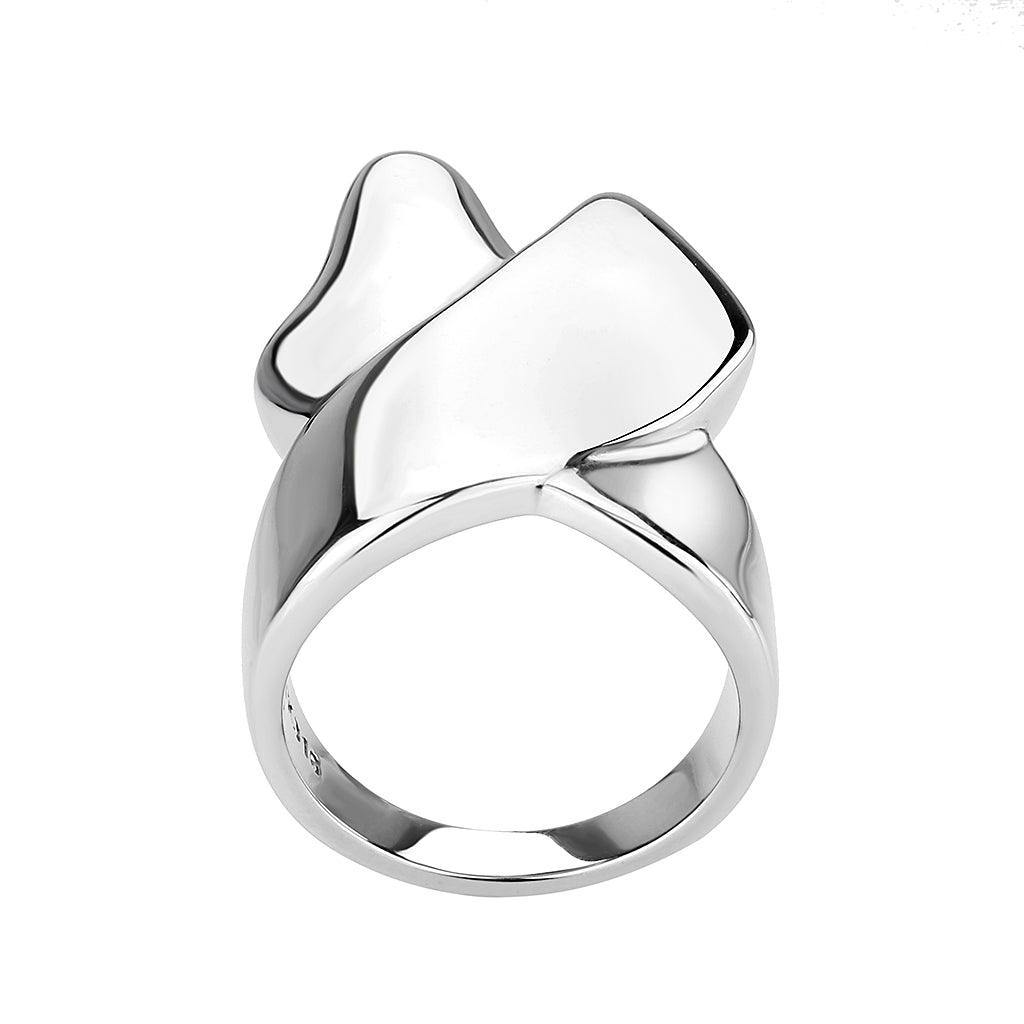 Alamode High polished (no plating) Stainless Steel Ring with NoStone in No Stone - Flyclothing LLC