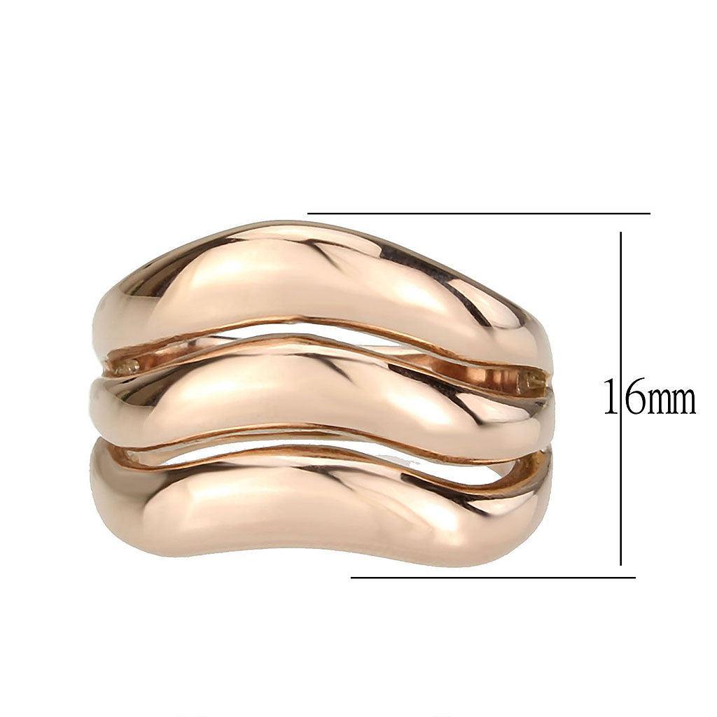 Alamode IP Rose Gold(Ion Plating) Stainless Steel Ring with NoStone in No Stone - Flyclothing LLC