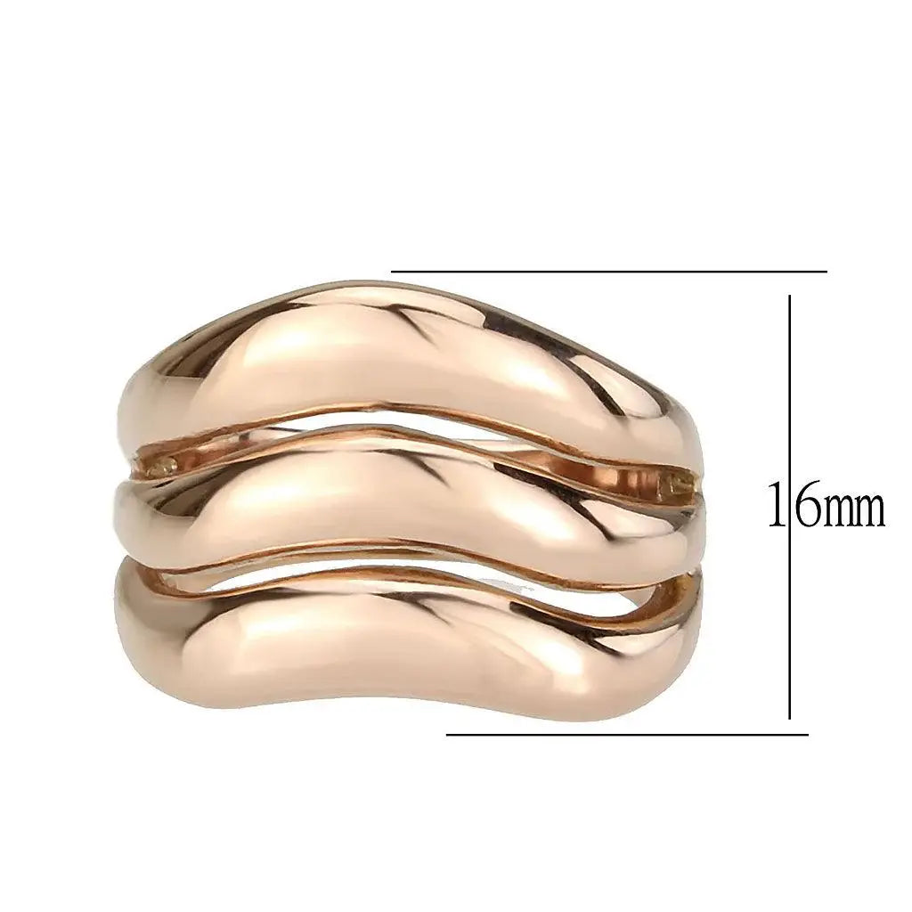 Alamode IP Rose Gold(Ion Plating) Stainless Steel Ring with NoStone in No Stone - Alamode - Flyclothing LLC