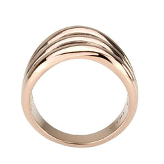 Alamode IP Rose Gold(Ion Plating) Stainless Steel Ring with NoStone in No Stone - Alamode