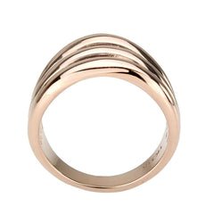 Alamode IP Rose Gold(Ion Plating) Stainless Steel Ring with NoStone in No Stone - Flyclothing LLC