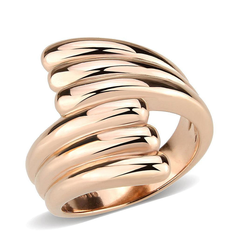 Alamode IP Rose Gold(Ion Plating) Stainless Steel Ring with NoStone in No Stone - Alamode