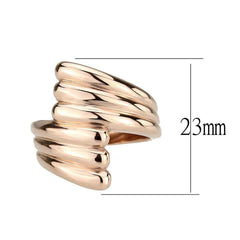 Alamode IP Rose Gold(Ion Plating) Stainless Steel Ring with NoStone in No Stone - Flyclothing LLC