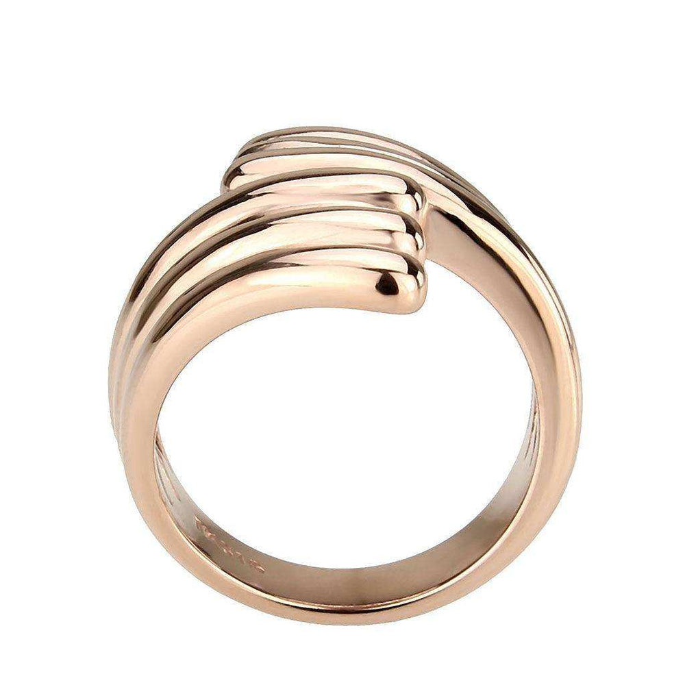 Alamode IP Rose Gold(Ion Plating) Stainless Steel Ring with NoStone in No Stone - Alamode - Flyclothing LLC