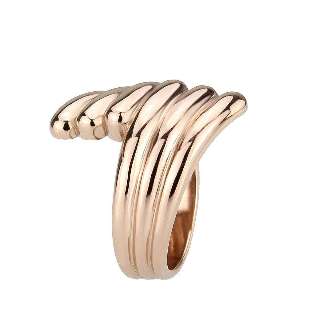 Alamode IP Rose Gold(Ion Plating) Stainless Steel Ring with NoStone in No Stone - Alamode - Flyclothing LLC