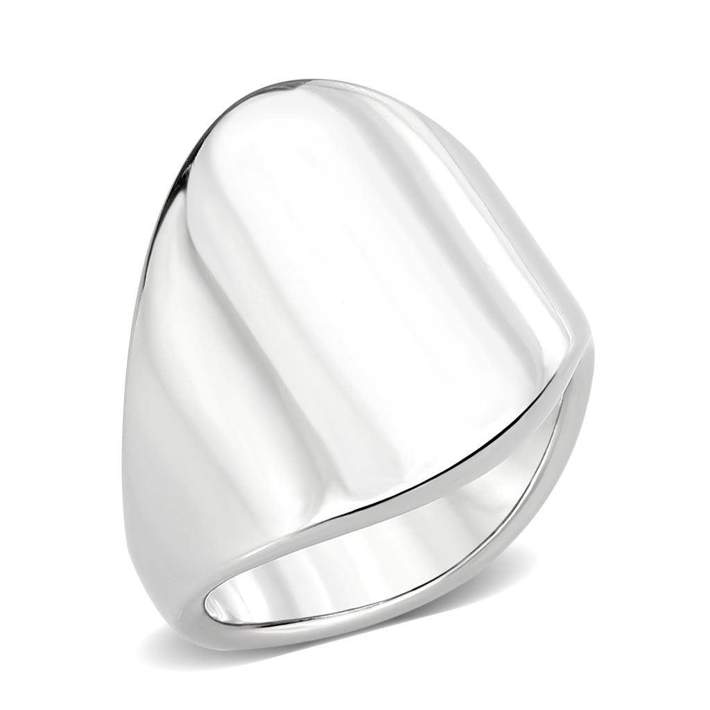 Alamode High polished (no plating) Stainless Steel Ring with NoStone in No Stone - Flyclothing LLC