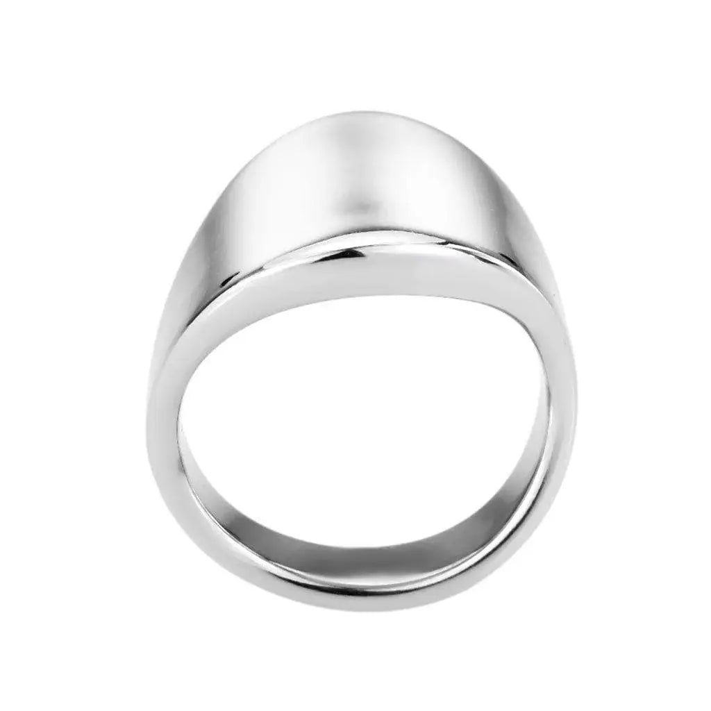 Alamode High polished (no plating) Stainless Steel Ring with NoStone in No Stone - Alamode - Flyclothing LLC