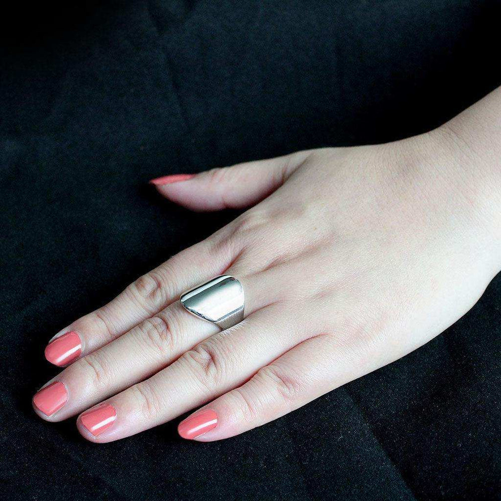 Alamode High polished (no plating) Stainless Steel Ring with NoStone in No Stone - Alamode - Flyclothing LLC