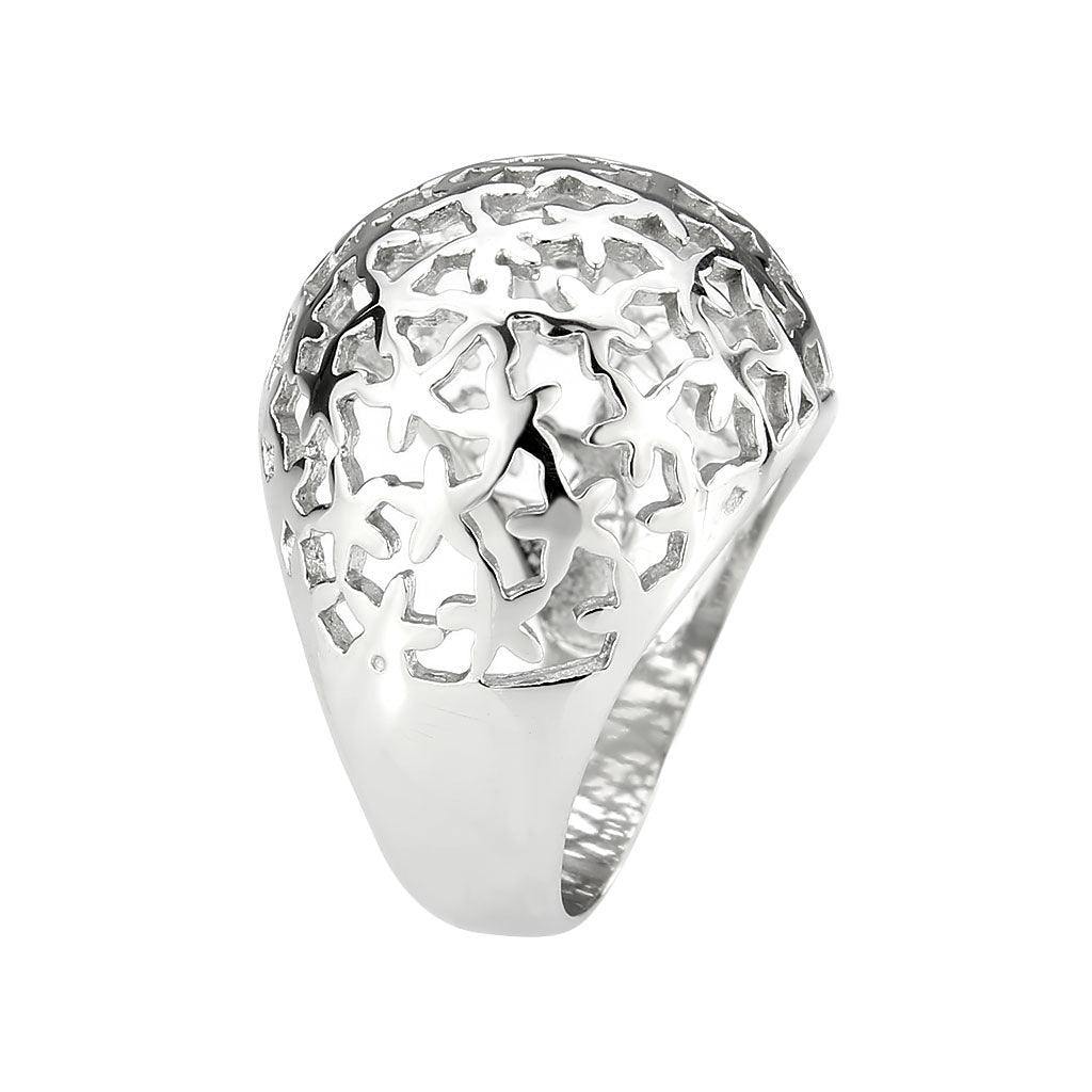 Alamode High polished (no plating) Stainless Steel Ring with NoStone in No Stone - Flyclothing LLC