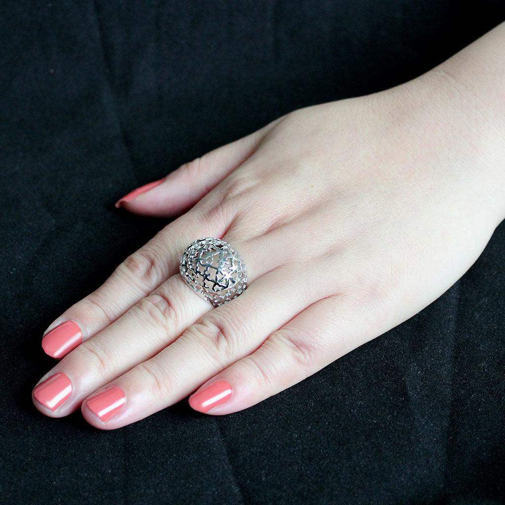 Alamode High polished (no plating) Stainless Steel Ring with NoStone in No Stone - Alamode - Flyclothing LLC