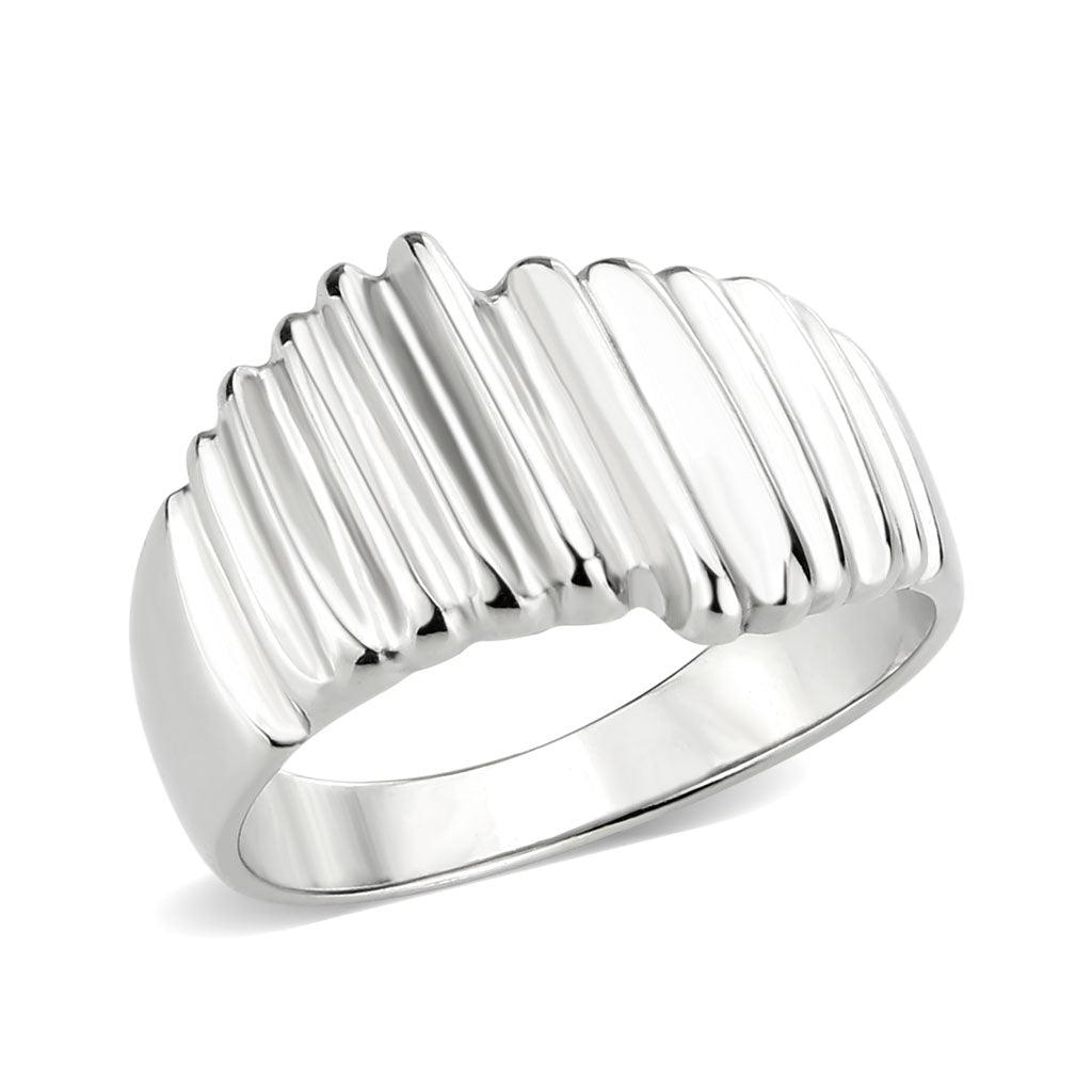 Alamode High polished (no plating) Stainless Steel Ring with NoStone in No Stone - Flyclothing LLC