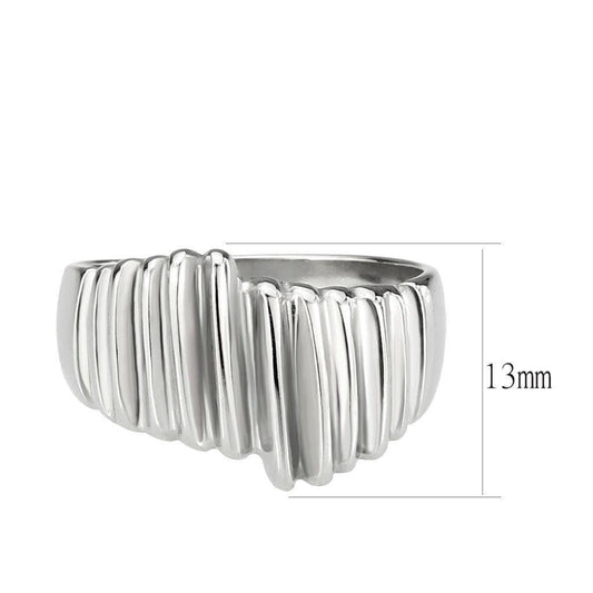 Alamode High polished (no plating) Stainless Steel Ring with NoStone in No Stone - Alamode
