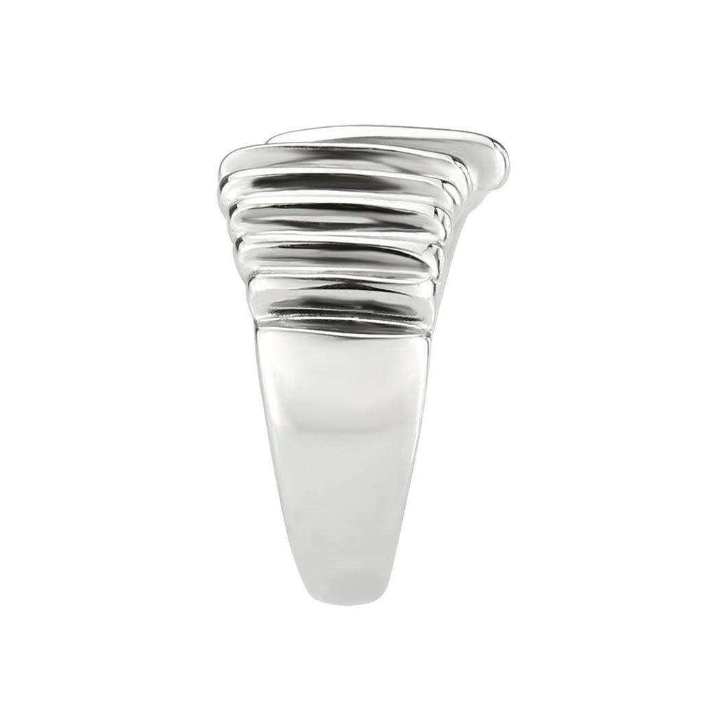 Alamode High polished (no plating) Stainless Steel Ring with NoStone in No Stone - Alamode - Flyclothing LLC