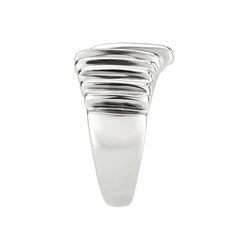 Alamode High polished (no plating) Stainless Steel Ring with NoStone in No Stone - Flyclothing LLC