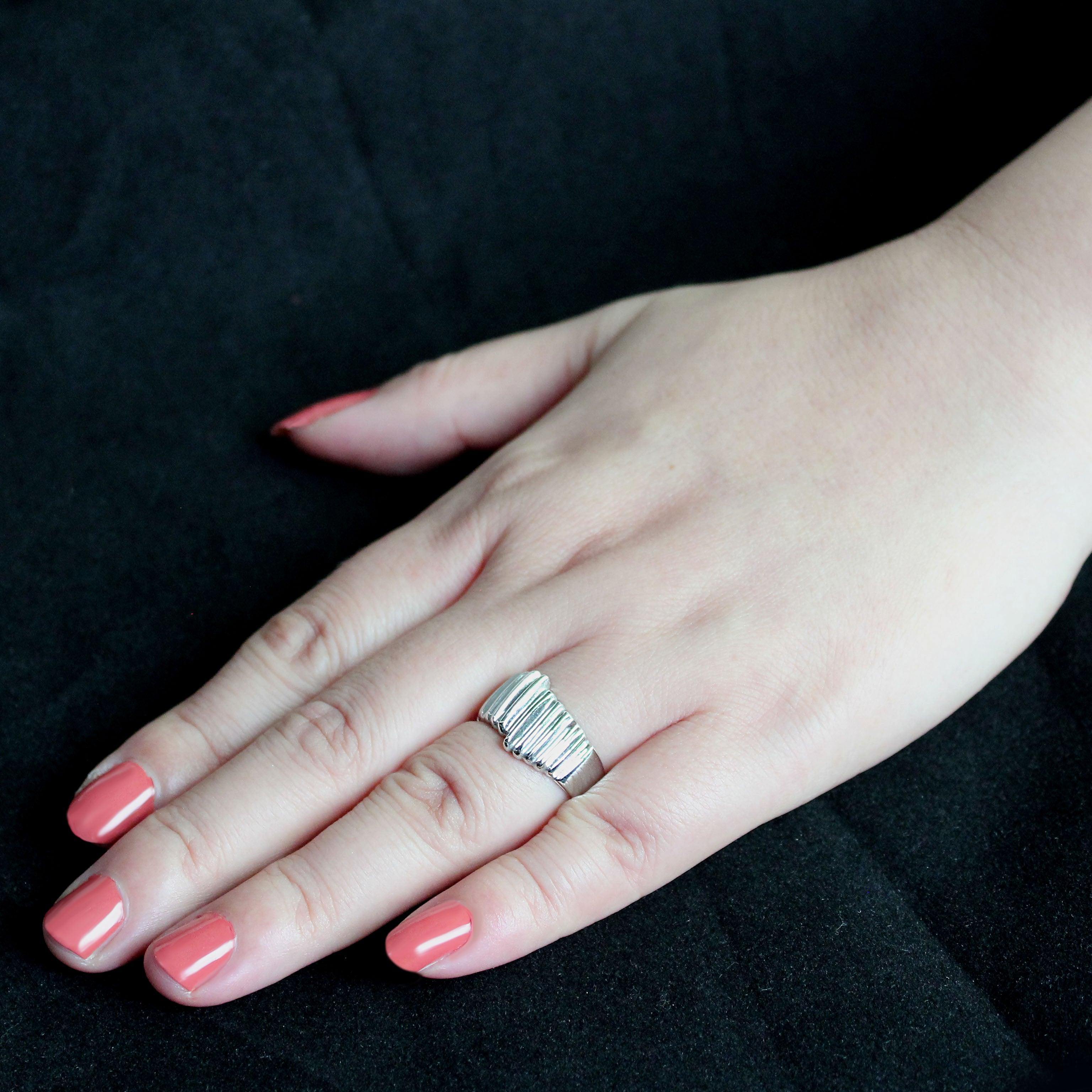 Alamode High polished (no plating) Stainless Steel Ring with NoStone in No Stone - Alamode