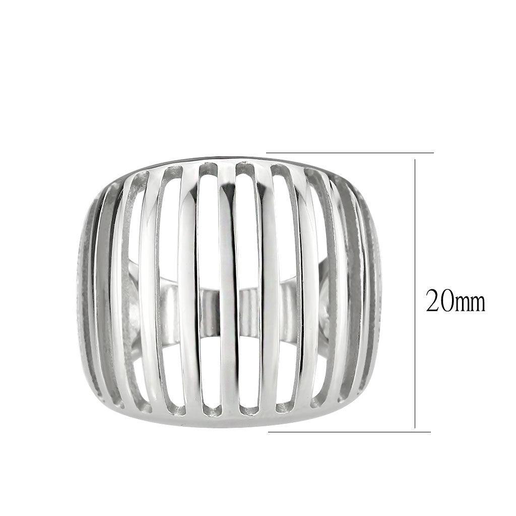 Alamode High polished (no plating) Stainless Steel Ring with NoStone in No Stone - Flyclothing LLC