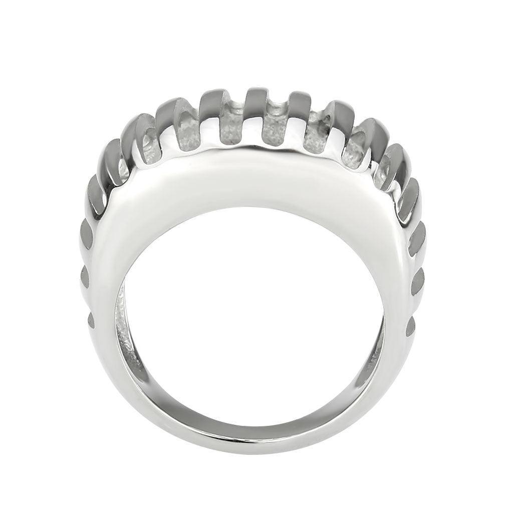 Alamode High polished (no plating) Stainless Steel Ring with NoStone in No Stone - Alamode