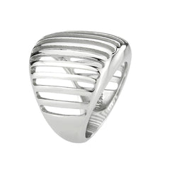 Alamode High polished (no plating) Stainless Steel Ring with NoStone in No Stone - Flyclothing LLC