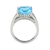 Alamode High polished (no plating) Stainless Steel Ring with Synthetic in SeaBlue - Alamode