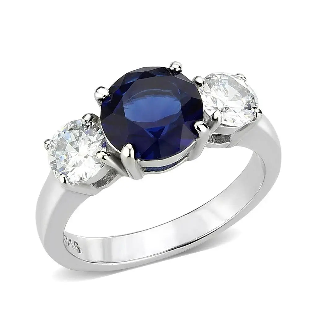 Alamode High polished (no plating) Stainless Steel Ring with Synthetic in Montana - Alamode - Flyclothing LLC