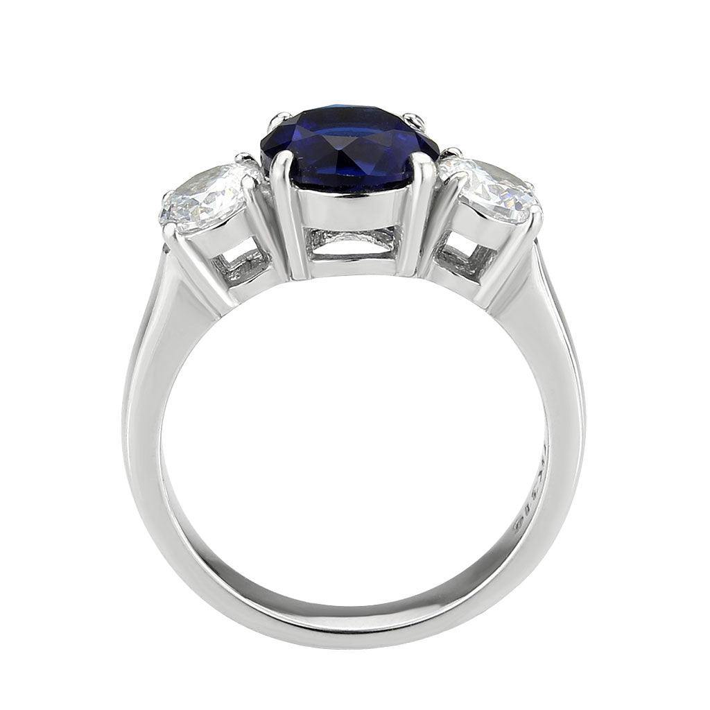Alamode High polished (no plating) Stainless Steel Ring with Synthetic in Montana - Alamode