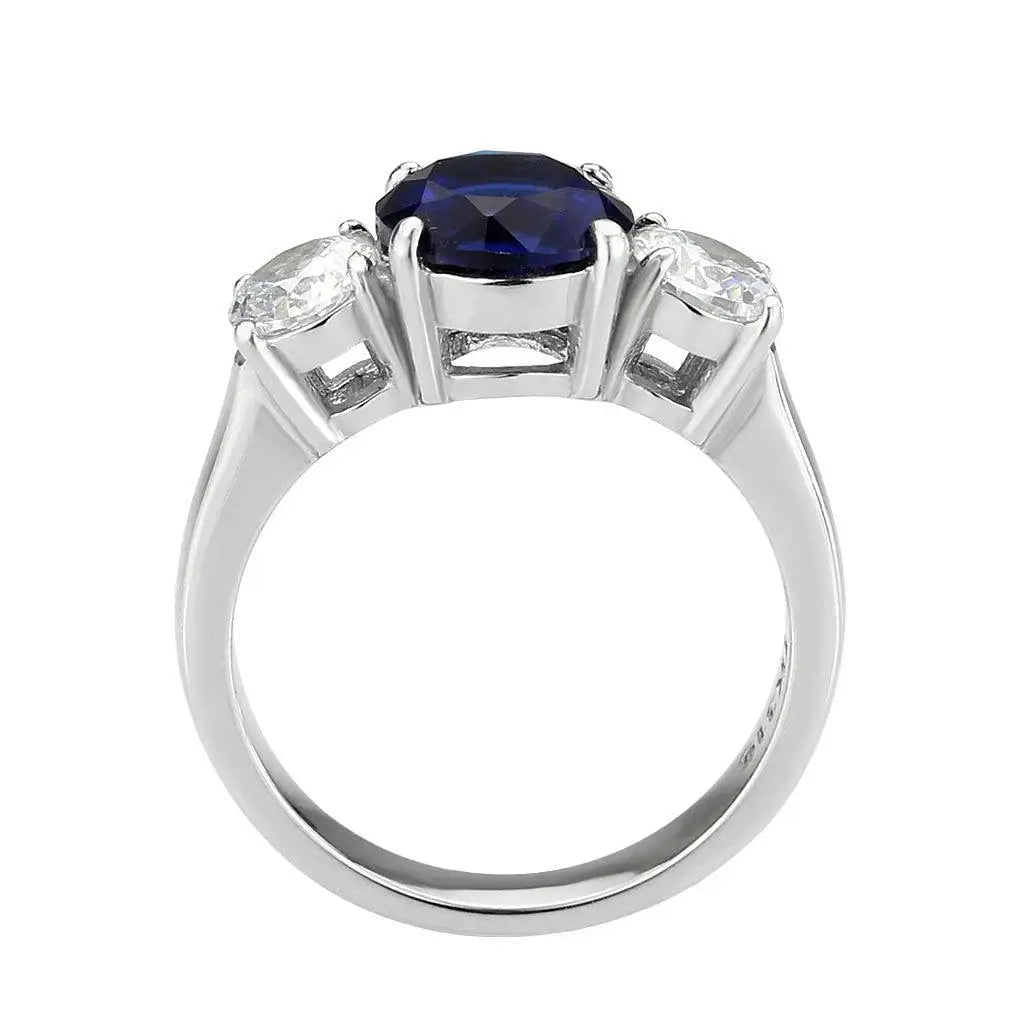 Alamode High polished (no plating) Stainless Steel Ring with Synthetic in Montana - Alamode - Flyclothing LLC
