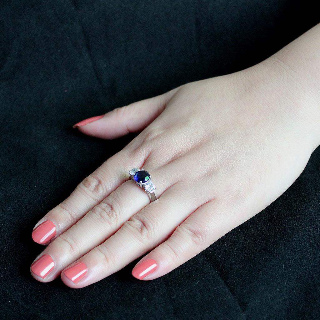 Alamode High polished (no plating) Stainless Steel Ring with Synthetic in Montana - Alamode - Flyclothing LLC