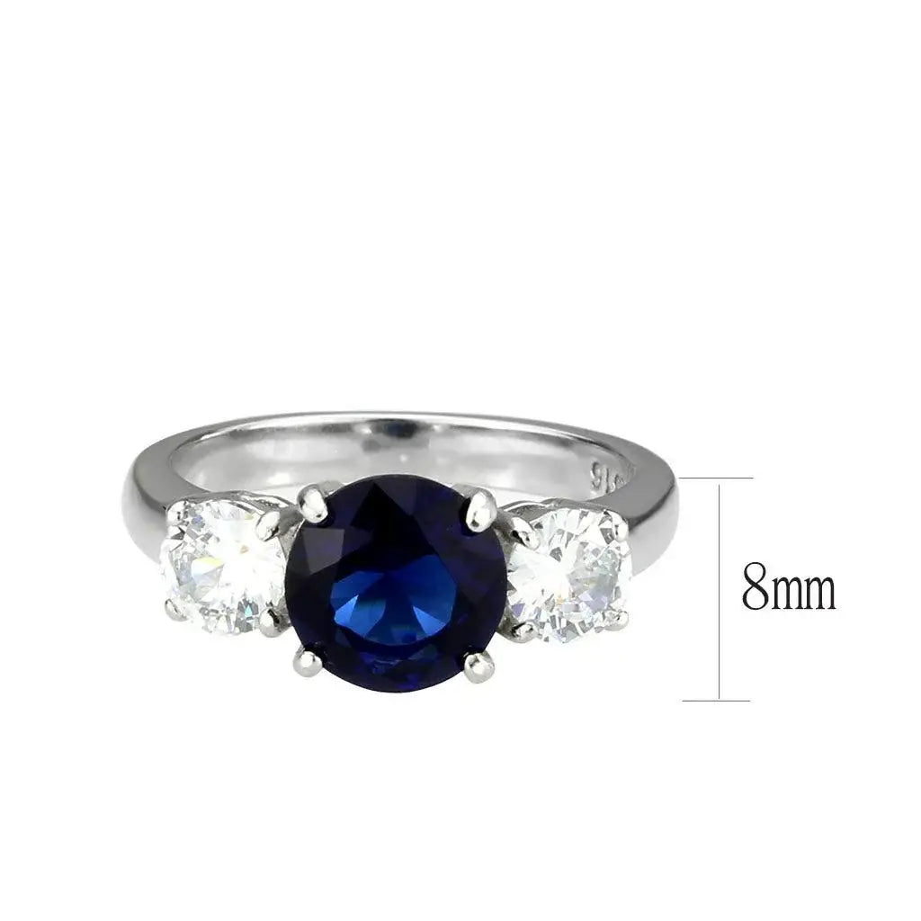Alamode High polished (no plating) Stainless Steel Ring with Synthetic in Montana - Alamode - Flyclothing LLC