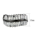 Alamode IP Black (Ion Plating) Stainless Steel Ring with AAA Grade CZ in Clear - Alamode