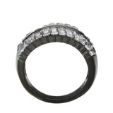Alamode IP Black (Ion Plating) Stainless Steel Ring with AAA Grade CZ in Clear - Alamode