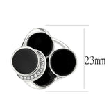 Alamode High polished (no plating) Stainless Steel Ring with AAA Grade CZ in Clear - Alamode