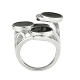 Alamode High polished (no plating) Stainless Steel Ring with AAA Grade CZ in Clear - Alamode - Flyclothing LLC