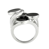 Alamode High polished (no plating) Stainless Steel Ring with AAA Grade CZ in Clear - Alamode