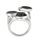 Alamode High polished (no plating) Stainless Steel Ring with AAA Grade CZ in Clear - Alamode