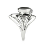 Alamode High polished (no plating) Stainless Steel Ring with AAA Grade CZ in Clear - Alamode - Flyclothing LLC