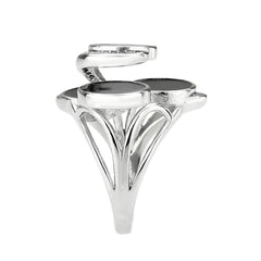 Alamode High polished (no plating) Stainless Steel Ring with AAA Grade CZ in Clear - Alamode