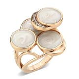 Alamode IP Rose Gold(Ion Plating) Stainless Steel Ring with AAA Grade CZ in Clear - Alamode - Flyclothing LLC