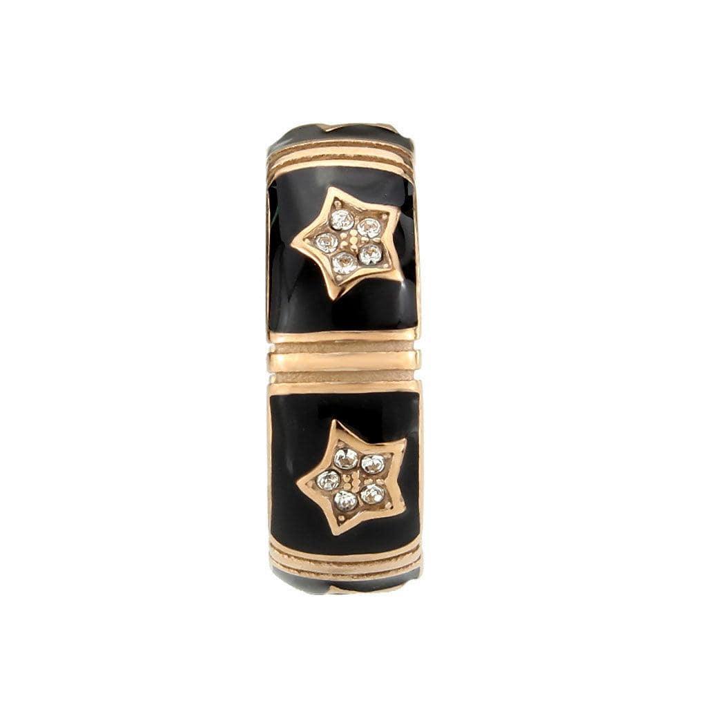 Alamode IP Rose Gold(Ion Plating) Stainless Steel Ring with Top Grade Crystal in Clear - Alamode