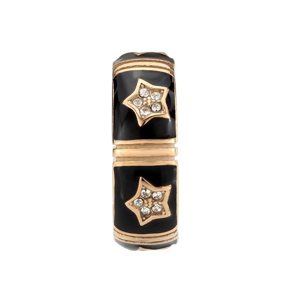 Alamode IP Rose Gold(Ion Plating) Stainless Steel Ring with Top Grade Crystal in Clear - Alamode - Flyclothing LLC