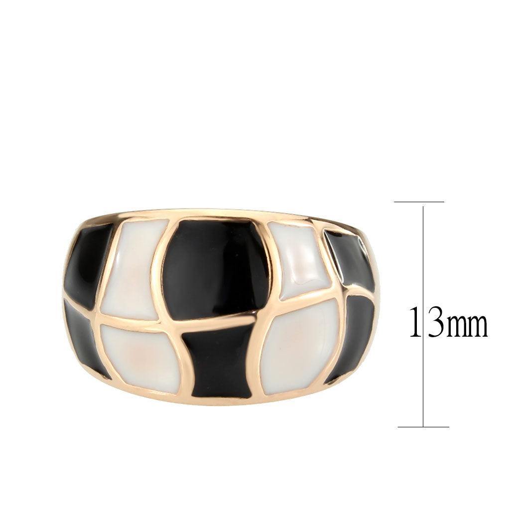 Alamode IP Rose Gold(Ion Plating) Stainless Steel Ring with NoStone in No Stone - Flyclothing LLC