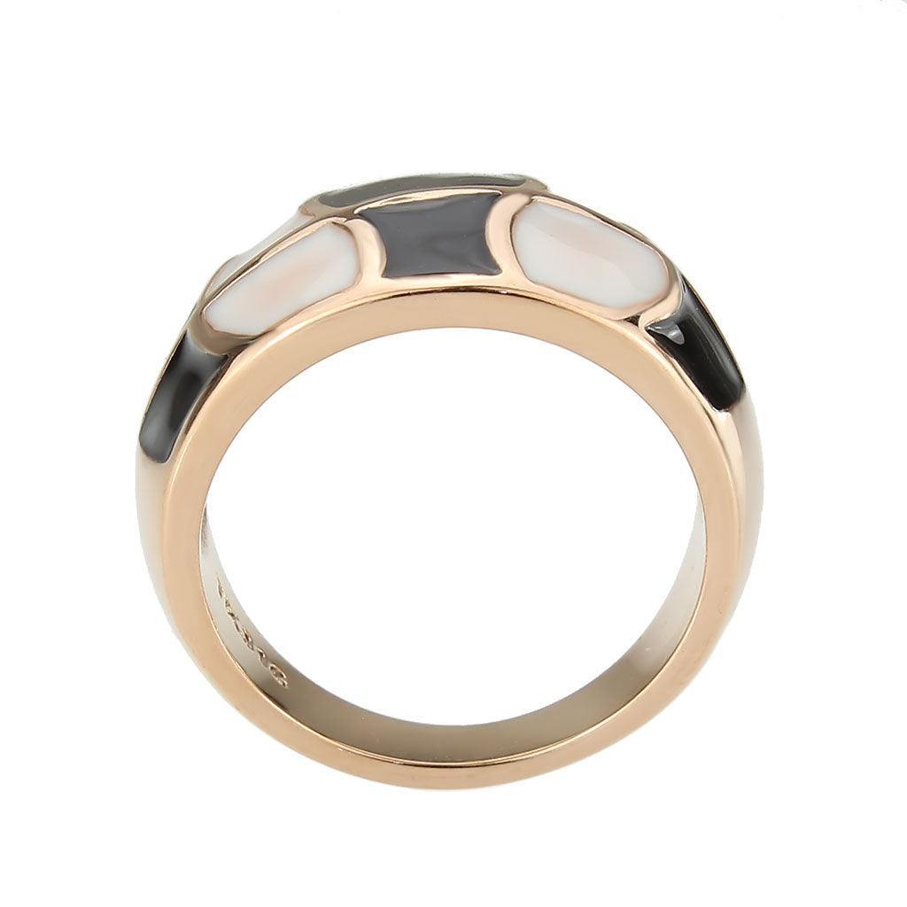 Alamode IP Rose Gold(Ion Plating) Stainless Steel Ring with NoStone in No Stone - Flyclothing LLC