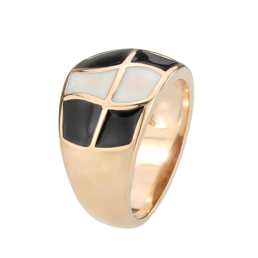 Alamode IP Rose Gold(Ion Plating) Stainless Steel Ring with NoStone in No Stone - Alamode