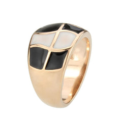 Alamode IP Rose Gold(Ion Plating) Stainless Steel Ring with NoStone in No Stone - Flyclothing LLC