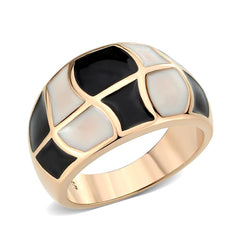 Alamode IP Rose Gold(Ion Plating) Stainless Steel Ring with NoStone in No Stone - Flyclothing LLC