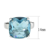 Alamode High polished (no plating) Stainless Steel Ring with Synthetic in SeaBlue - Alamode - Flyclothing LLC