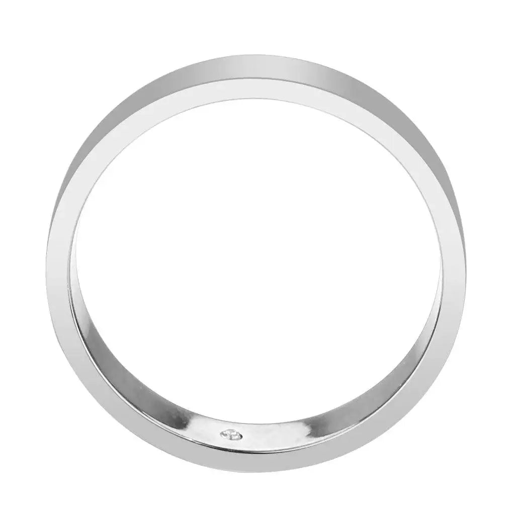 Alamode High Polished( No Plated) Stainless Steel Ring with Top Grade Crystal in Clear - Alamode - Flyclothing LLC
